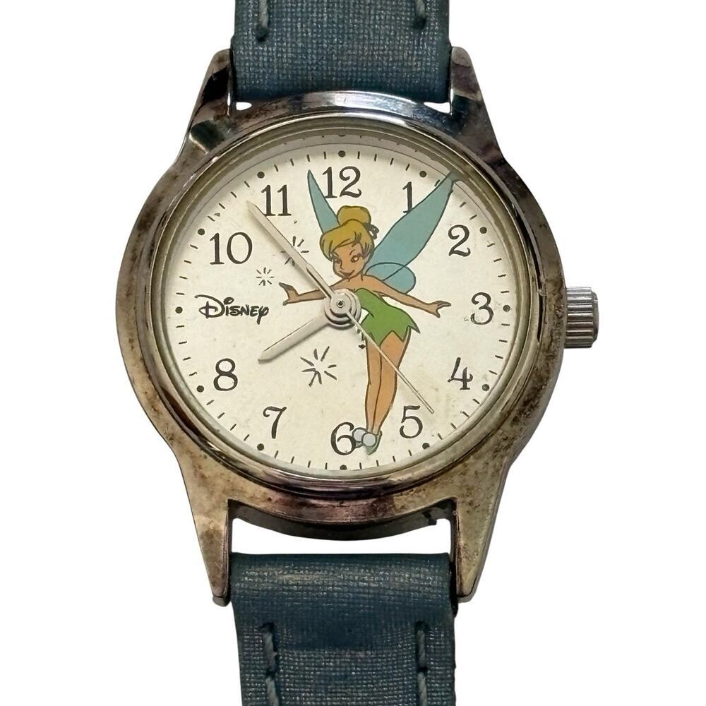 TinkerBell Watch Womens Disney 25mm Case Blue Band Quartz Analog Three Hands